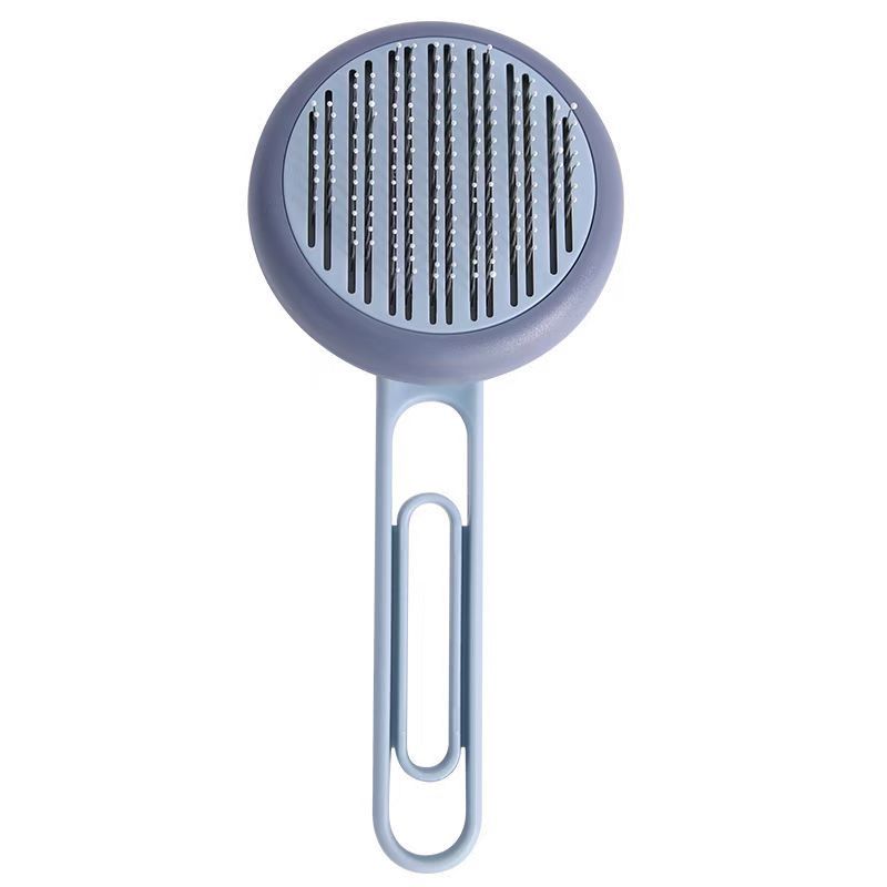 KFX-7352381 Pet Hair Removal Comb with Stainless Steel & Plastic Design in Pink and Blue