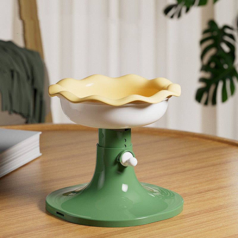KFX-7352765 Adjustable Ceramic Cat Feeding Bowl - Multiple Colors Available