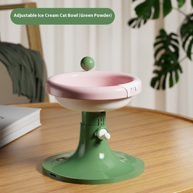 KFX-7352765 Adjustable Ceramic Cat Feeding Bowl - Multiple Colors Available