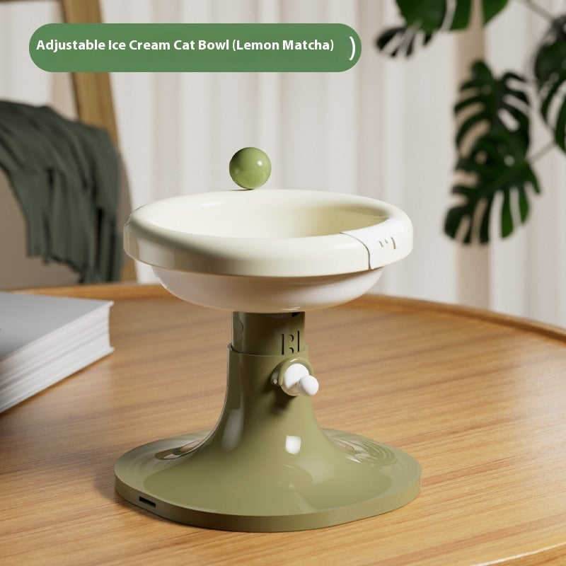 KFX-7352765 Adjustable Ceramic Cat Feeding Bowl - Multiple Colors Available
