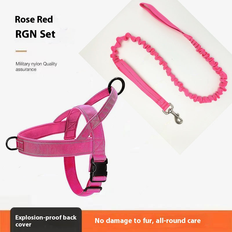 KFX-7355837 Dog Breast Strap Vest with Optional Hand Holding Rope for Medium to Large Pets
