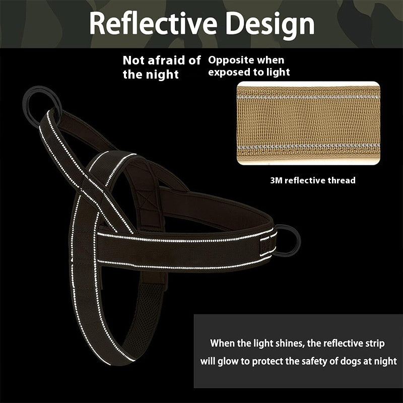 KFX-7355837 Dog Breast Strap Vest with Optional Hand Holding Rope for Medium to Large Pets
