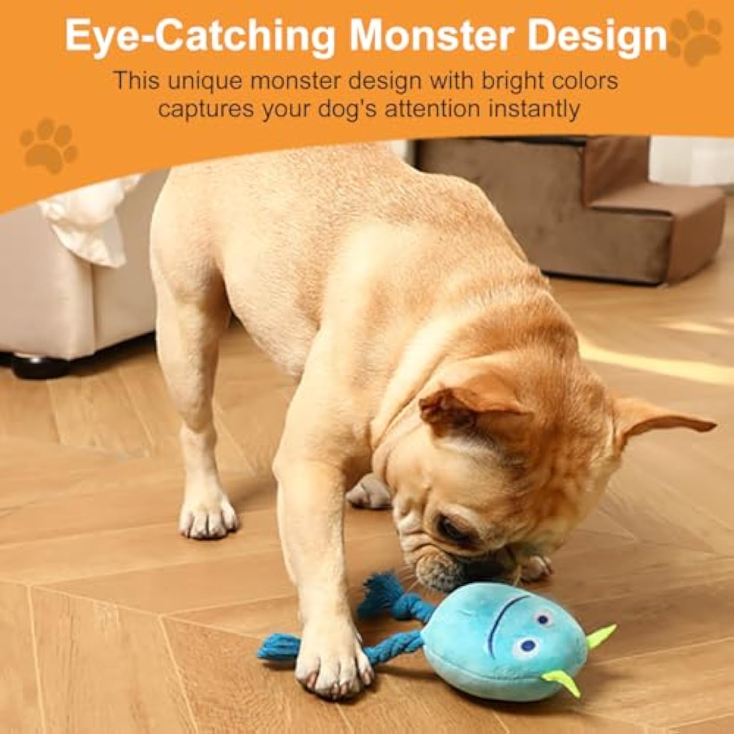 KFX-7356221 Squeaky Plush Rope Dog Toys for Small and Medium Breeds to Keep Puppies Engaged