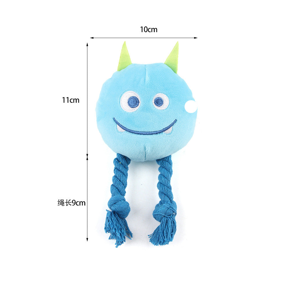 KFX-7356221 Squeaky Plush Rope Dog Toys for Small and Medium Breeds to Keep Puppies Engaged