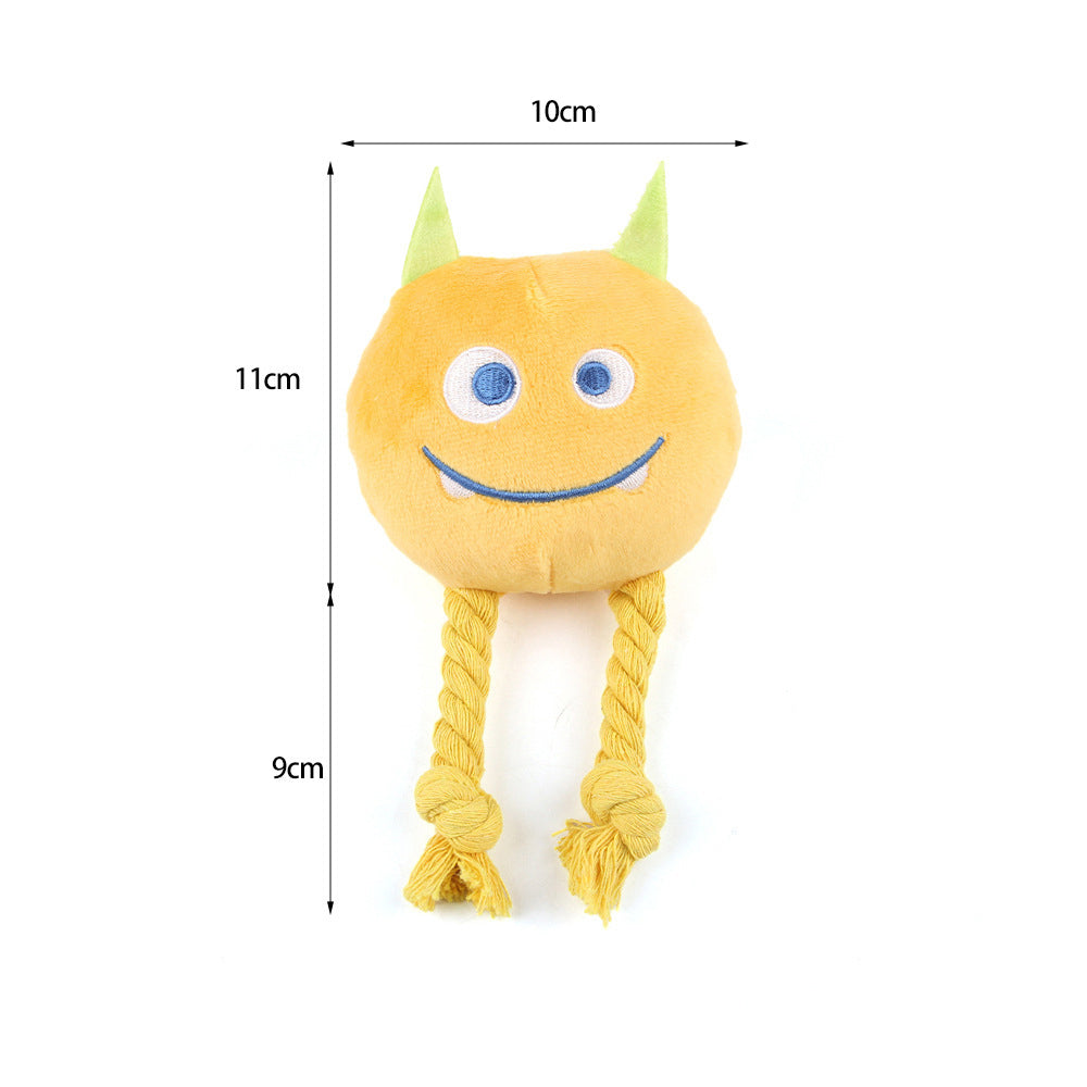 KFX-7356221 Squeaky Plush Rope Dog Toys for Small and Medium Breeds to Keep Puppies Engaged