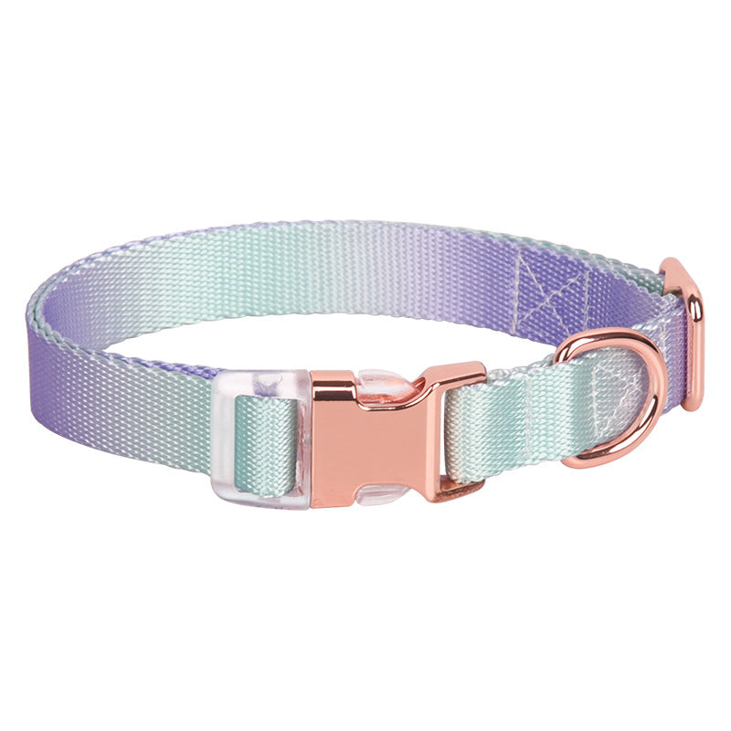 KFX-7356349 Adjustable Nylon Dog Collar in Gradient Colors for Small to Large Dogs
