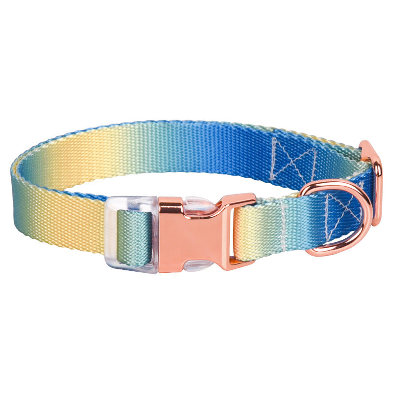 KFX-7356349 Adjustable Nylon Dog Collar in Gradient Colors for Small to Large Dogs