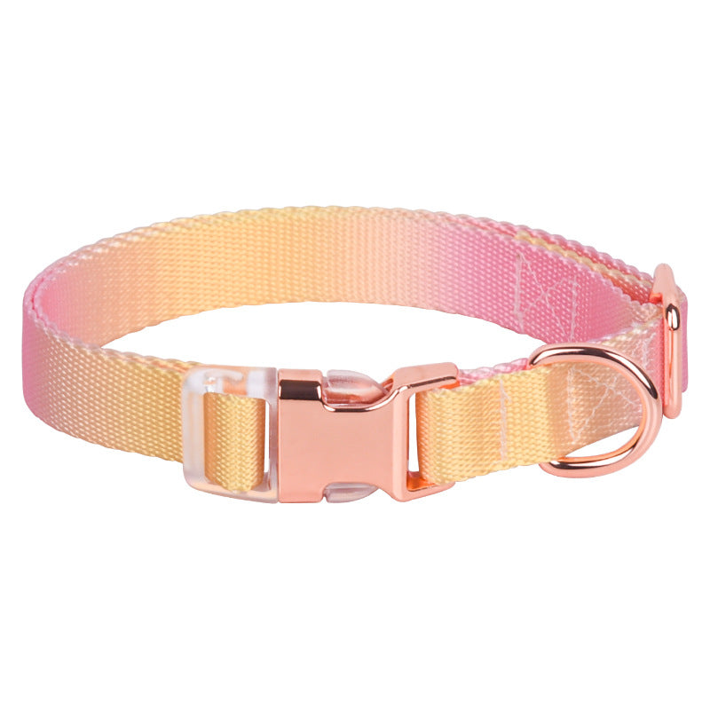 KFX-7356349 Adjustable Nylon Dog Collar in Gradient Colors for Small to Large Dogs