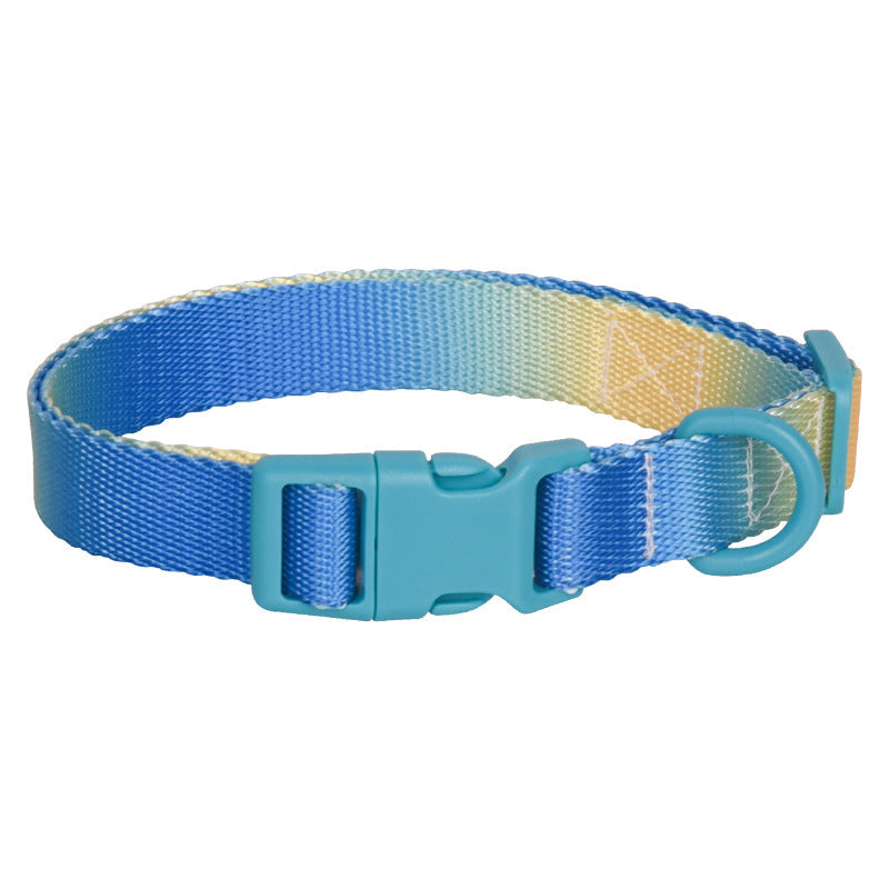 KFX-7356349 Adjustable Nylon Dog Collar in Gradient Colors for Small to Large Dogs