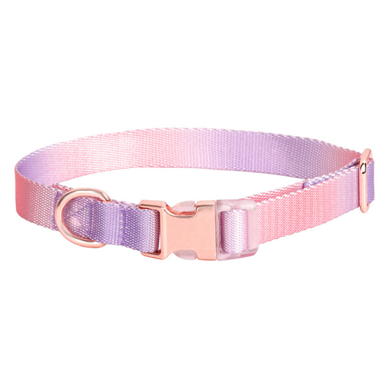 KFX-7356349 Adjustable Nylon Dog Collar in Gradient Colors for Small to Large Dogs
