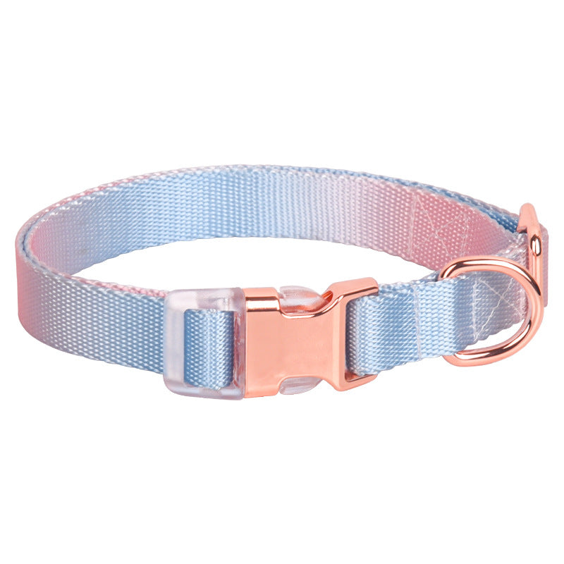 KFX-7356349 Adjustable Nylon Dog Collar in Gradient Colors for Small to Large Dogs