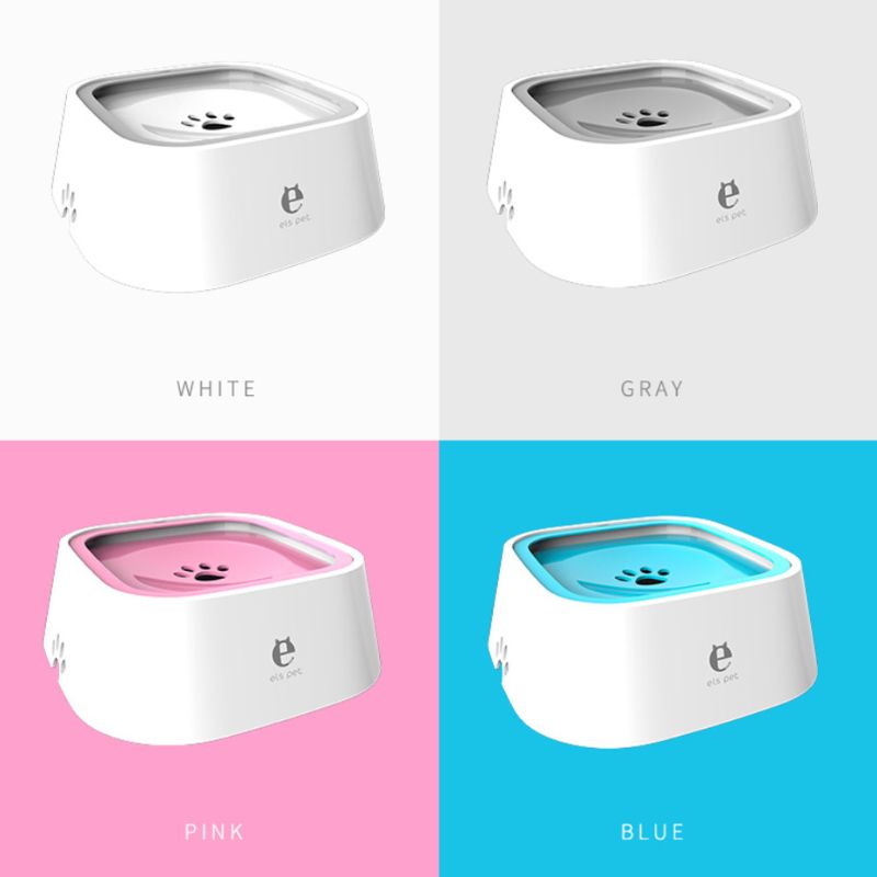 KFX-7356733 Portable Splash-proof Dog Bowl - 1.5L ABS+PP Pet Water Feeder in Multiple Colors