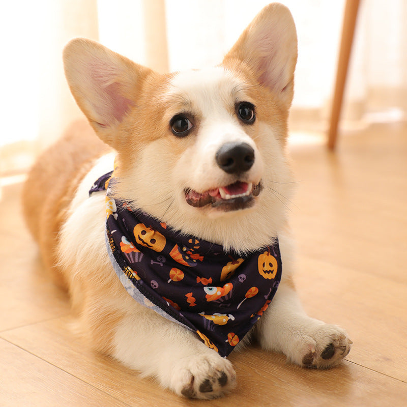KFX-7358909 Funny Pattern Pumpkin Head Grim Reaper Scarf for Small Dogs