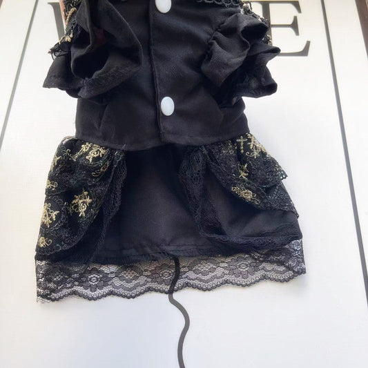 KFX-7361981 Gothic Style Golden Skirt Pet Clothes for Cats and Dogs - Sizes XS to XL