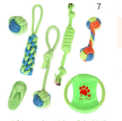 KFX-7362109 Cotton Rope Knot Toy Set for Dogs and Cats - 7 or 9 Pieces