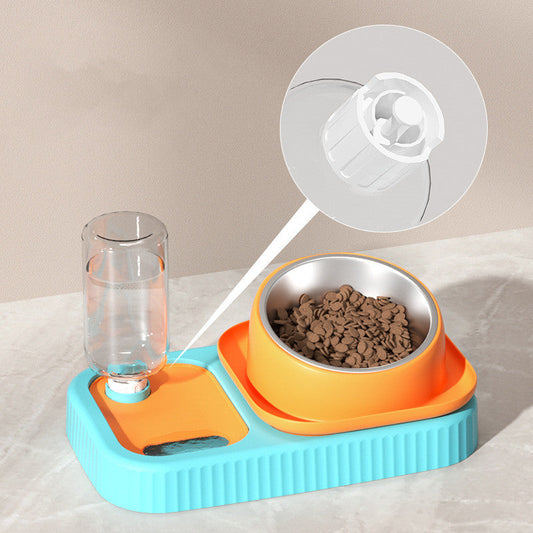 KFX-7362493 Automatic Anti-Overturning Pet Food and Water Bowl Set in Various Colors