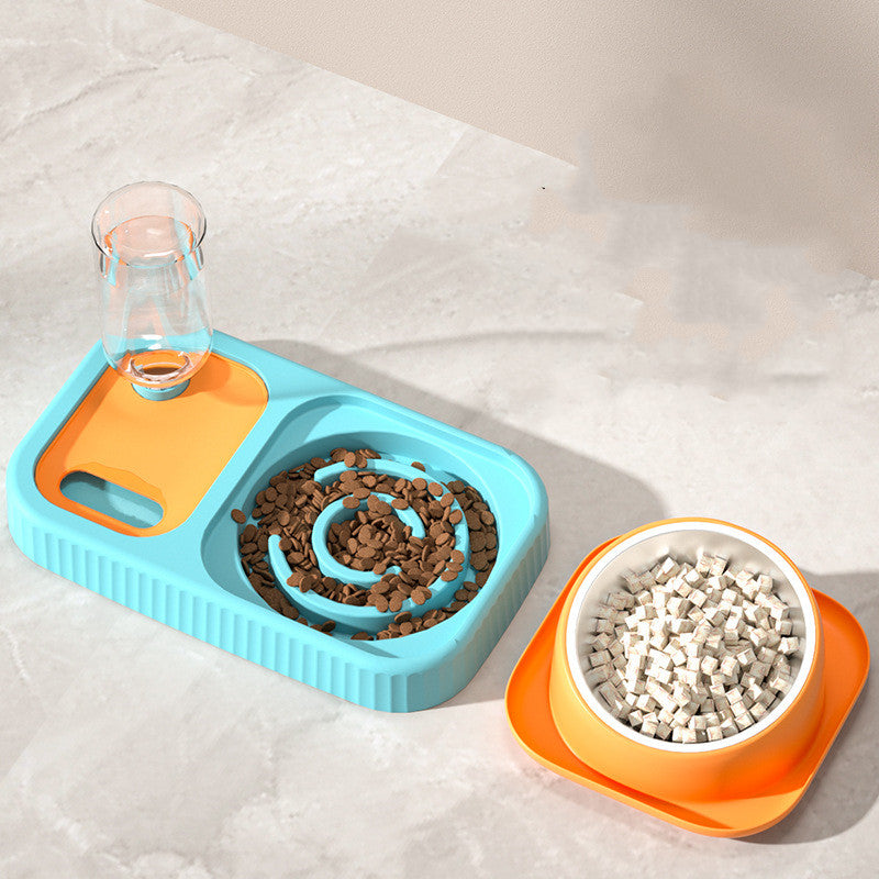 KFX-7362493 Automatic Anti-Overturning Pet Food and Water Bowl Set in Various Colors