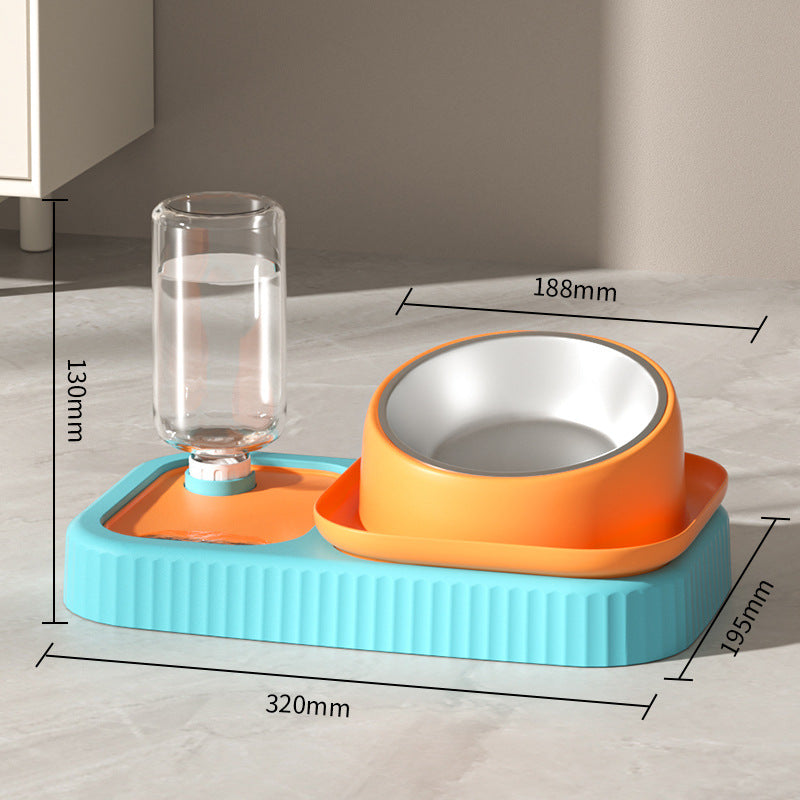 KFX-7362493 Automatic Anti-Overturning Pet Food and Water Bowl Set in Various Colors