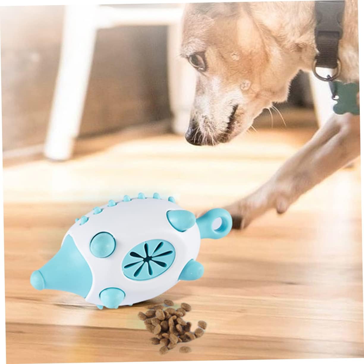 KFX-7363773 Wear-Resistant Interactive Dog Toy with Treat Dispensing and Squeaky Features