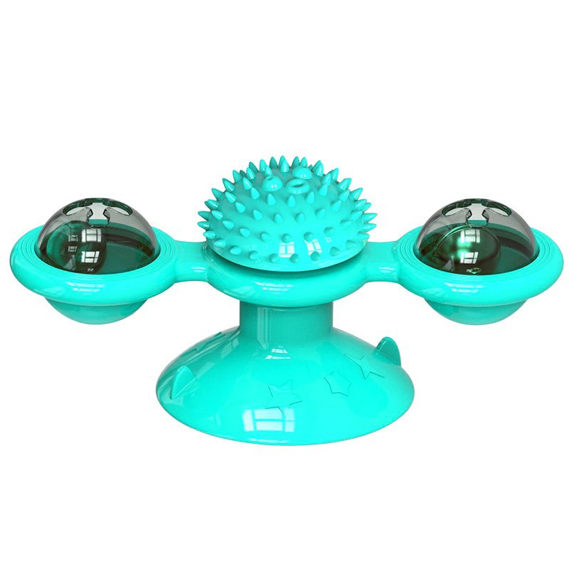 KFX-7365565 Interactive Catnip Windmill Toy with LED Light and Suction Cup for Indoor Cats