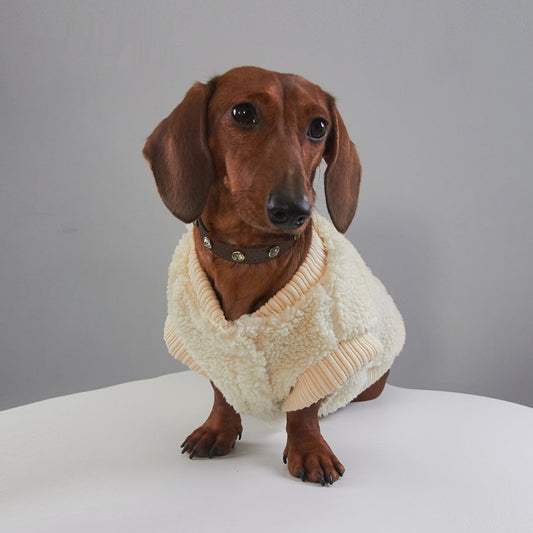 KFX-7366845 Christmas Casual Fuzzy Pet Jacket - Autumn & Winter Wear for Small to Large Pets