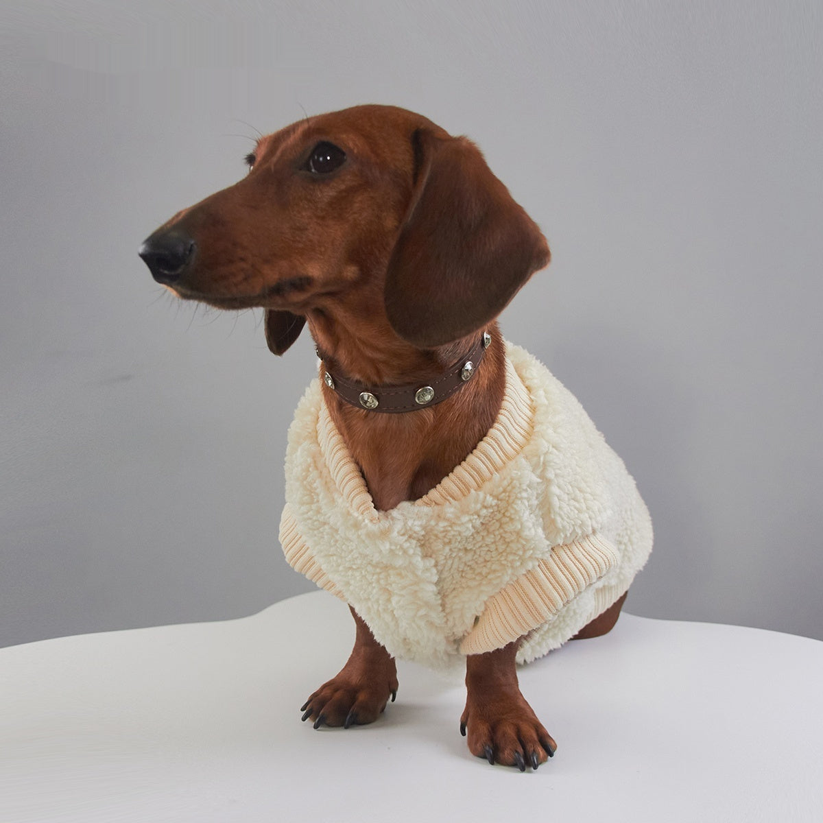 KFX-7366845 Christmas Casual Fuzzy Pet Jacket - Autumn & Winter Wear for Small to Large Pets