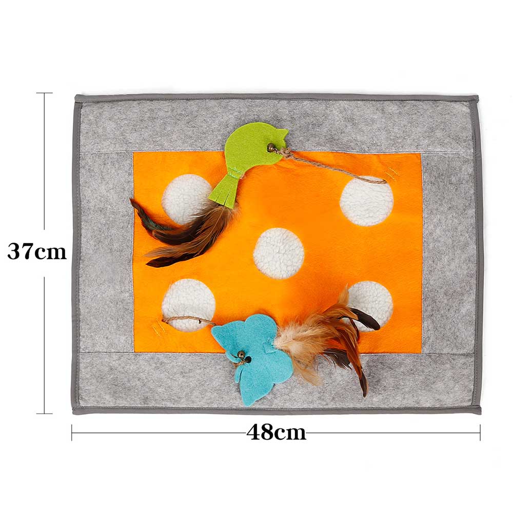 KFX-7367357 Cozy Felt Fabric & Wool Pet Play Mat with Non-Slip Bottom - 48x37cm
