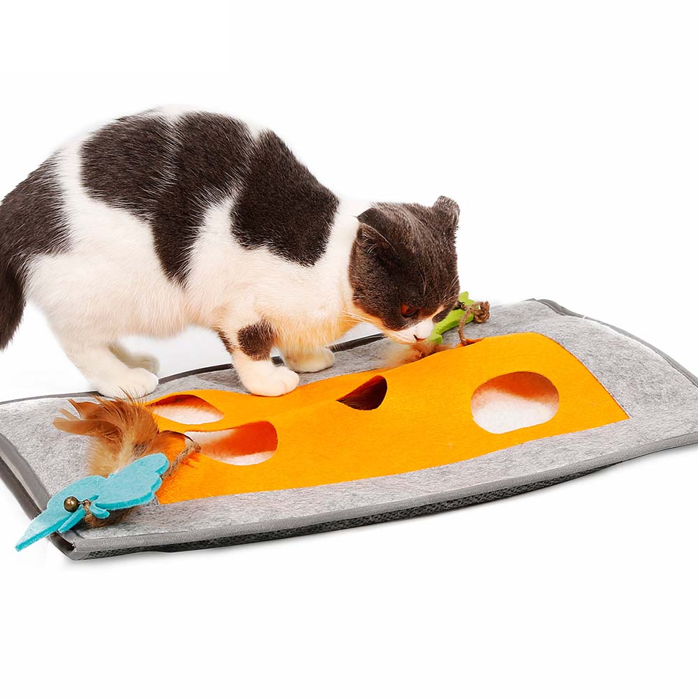 KFX-7367357 Cozy Felt Fabric & Wool Pet Play Mat with Non-Slip Bottom - 48x37cm