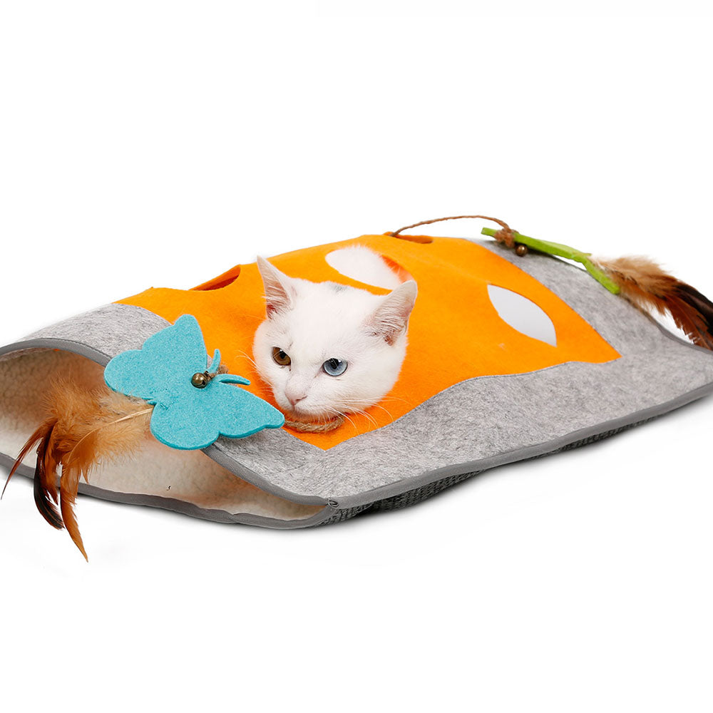 KFX-7367357 Cozy Felt Fabric & Wool Pet Play Mat with Non-Slip Bottom - 48x37cm