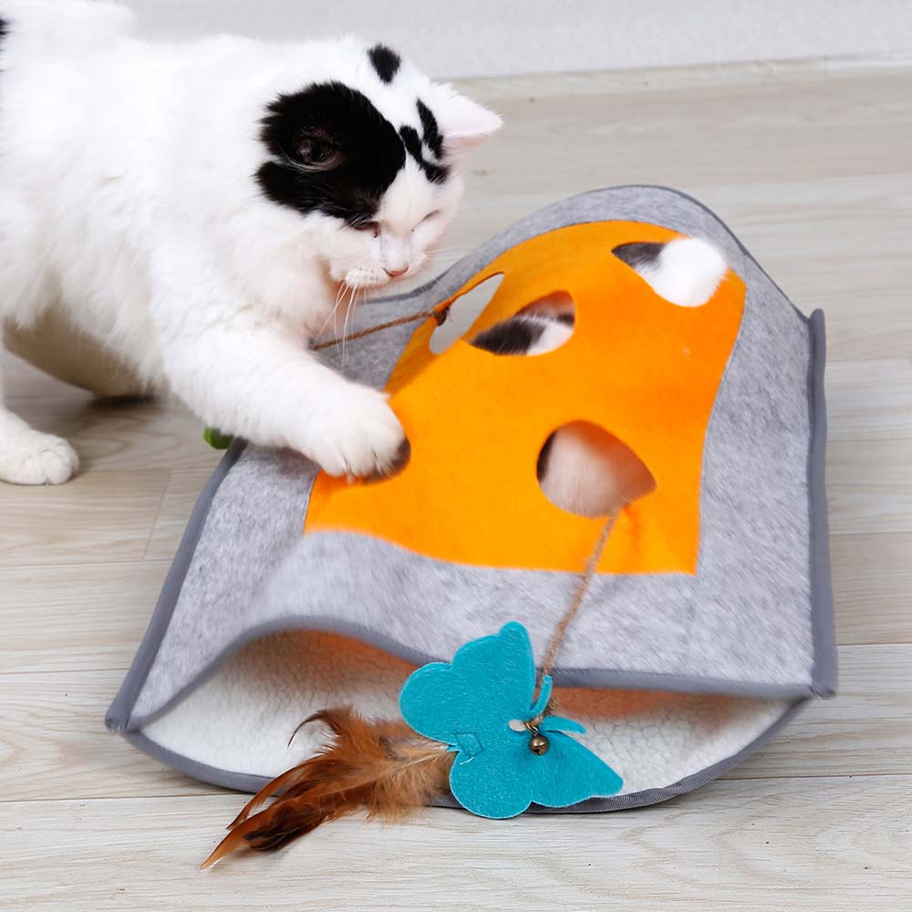 KFX-7367357 Cozy Felt Fabric & Wool Pet Play Mat with Non-Slip Bottom - 48x37cm