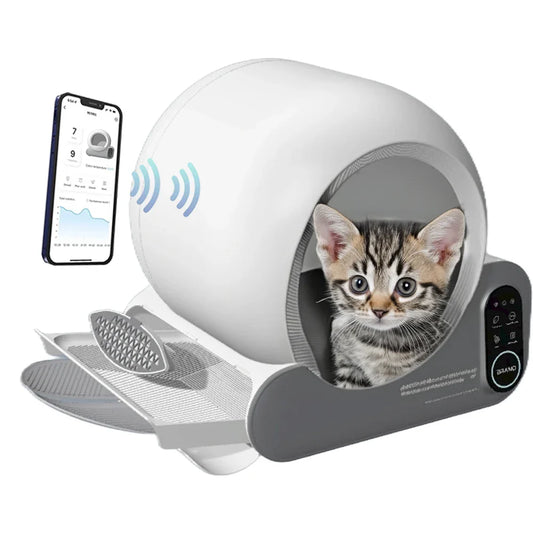 KFX-736787 Large Capacity 70L Smart Cat Litter Box with APP Control and Gravity Sensor, Automatic Cleaning, Odor Control, Dust-Free