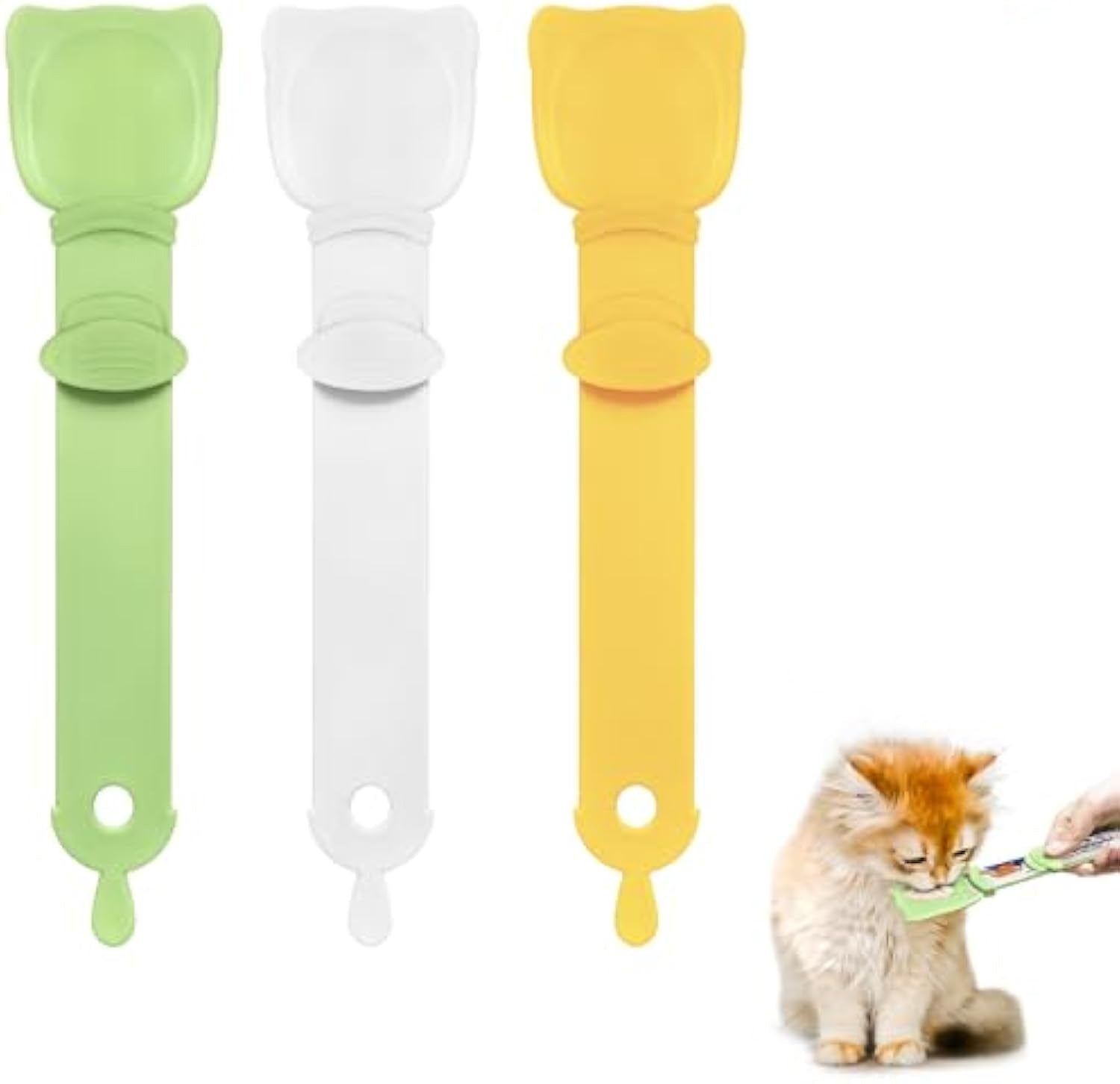 KFX-7369533 Multifunctional Cat Strip Feeder with Mixing Spoon for Liquid Snacks and Wet Food
