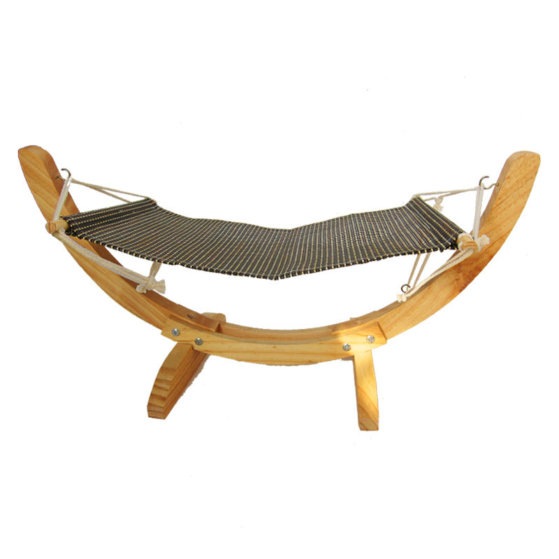 KFX-7369661 Wooden Cat Hammock Bed for Cozy Relaxation and Easy Setup