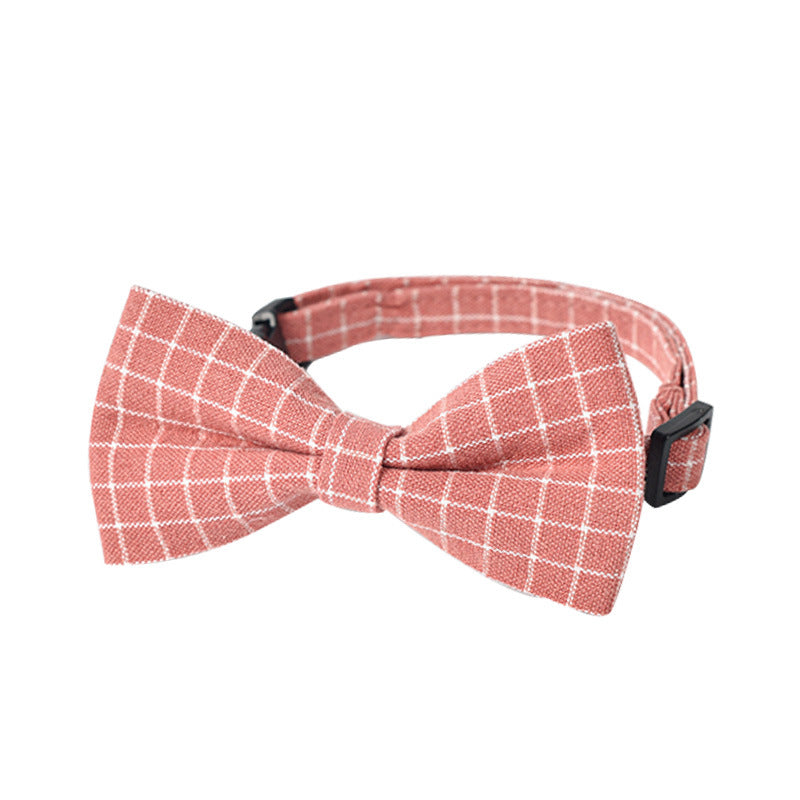 KFX-7370301 Classic British Style Child Pet Dog Bow Tie in Red, Dark Blue, Pink, and Gray
