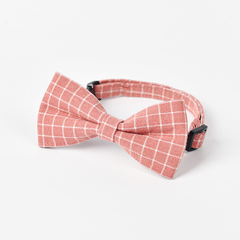 KFX-7370301 Classic British Style Child Pet Dog Bow Tie in Red, Dark Blue, Pink, and Gray