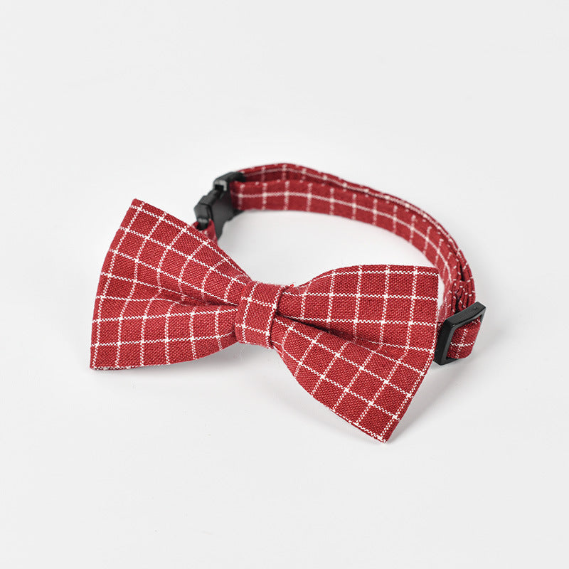 KFX-7370301 Classic British Style Child Pet Dog Bow Tie in Red, Dark Blue, Pink, and Gray