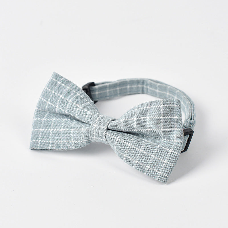 KFX-7370301 Classic British Style Child Pet Dog Bow Tie in Red, Dark Blue, Pink, and Gray