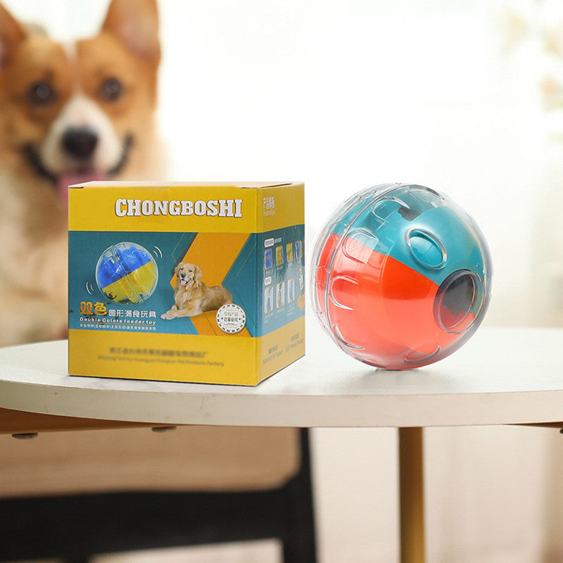 KFX-7371837 Adjustable Tumbler Dog Toy in Green/Orange & Yellow/Blue for Interactive Play