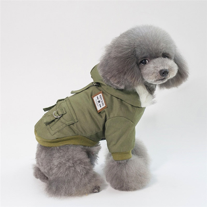 KFX-7372221 Warm Cotton Dog Hoodie Coat for Small Breeds - Ideal for Autumn and Winter