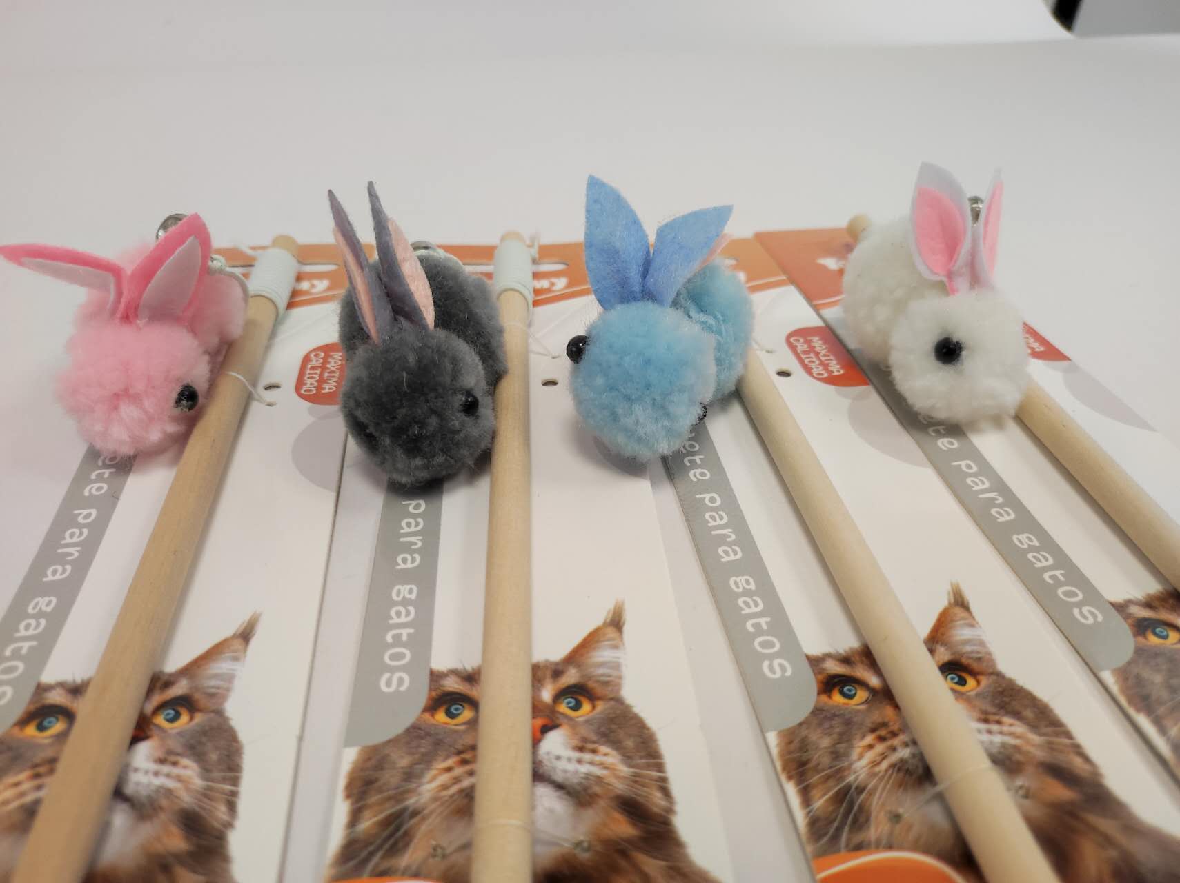 KFX-7372861 Interactive Little Furry Rabbit Cat Teaser Toy for Playful Felines