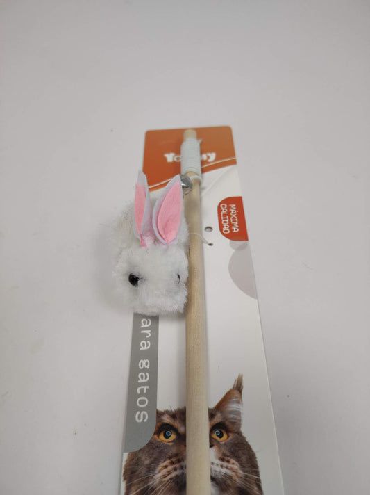 KFX-7372861 Interactive Little Furry Rabbit Cat Teaser Toy for Playful Felines