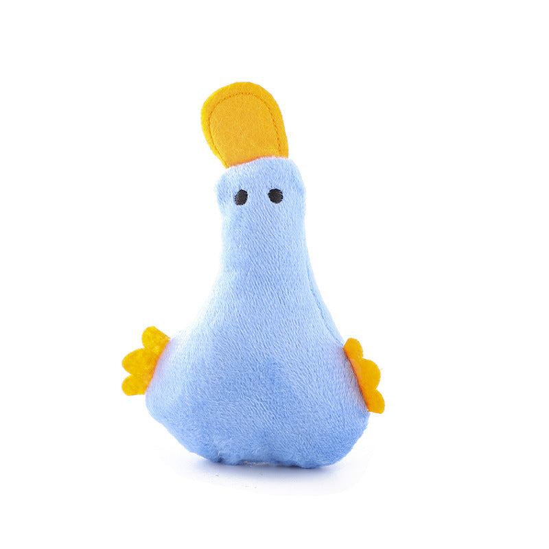 KFX-7375293 Plush Duck Cat and Dog Toy with Catnip and Squeaker for Interactive Play
