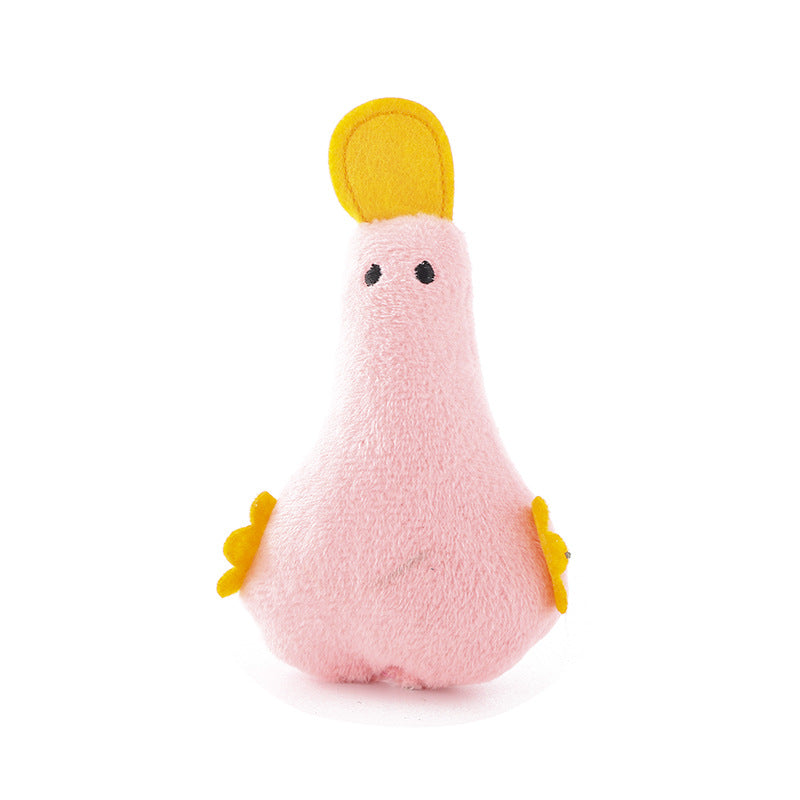 KFX-7375293 Plush Duck Cat and Dog Toy with Catnip and Squeaker for Interactive Play