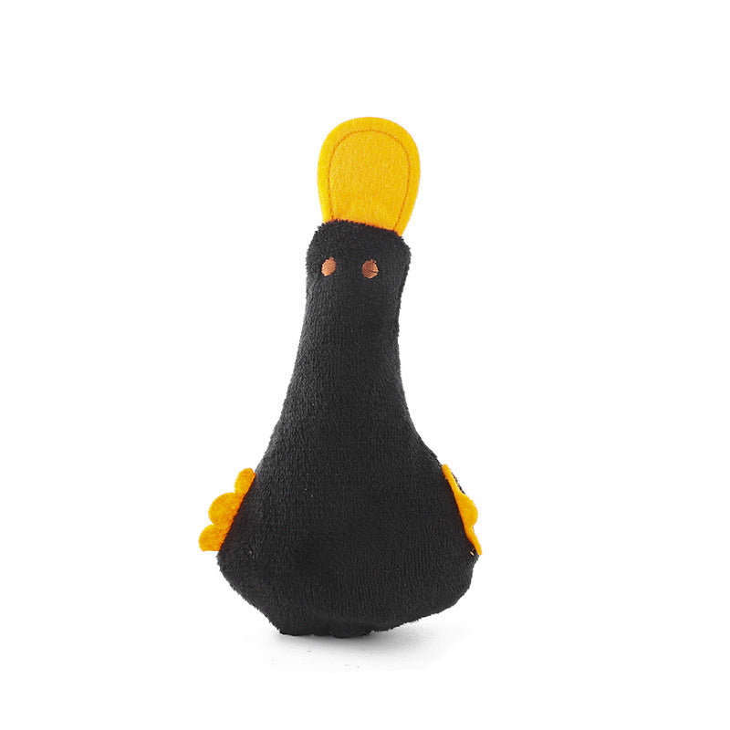 KFX-7375293 Plush Duck Cat and Dog Toy with Catnip and Squeaker for Interactive Play