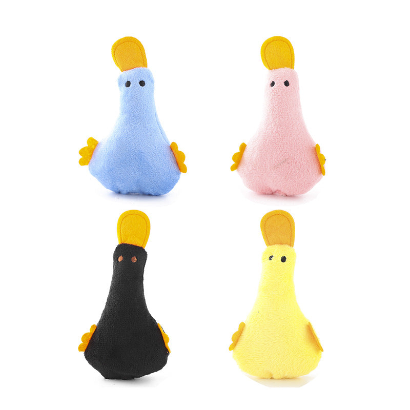 KFX-7375293 Plush Duck Cat and Dog Toy with Catnip and Squeaker for Interactive Play