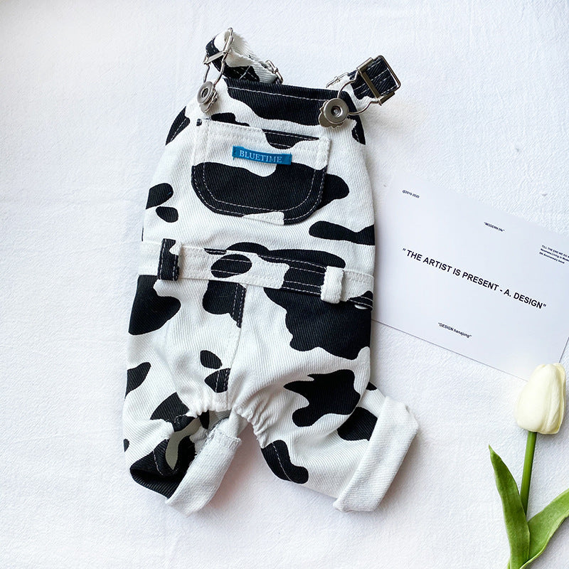 KFX-7375421 Cozy Cow Print Teddy Bear Suspenders for Pets - Various Sizes Available