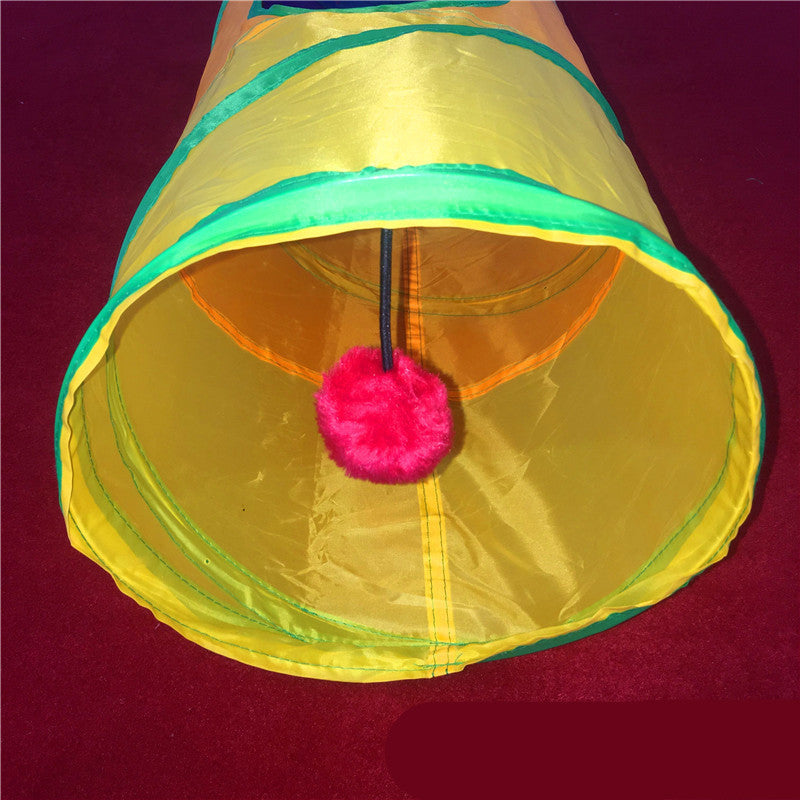 KFX-7377085 Rainbow Cat Tunnel - 120cm Polyester Climbing Frame for Cats