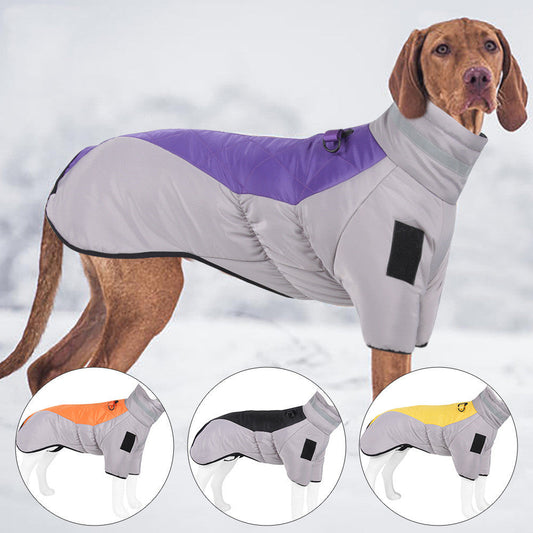 KFX-7377981 Reflective Warm Pet Dog Coat - Thickened Polyester Cotton in Multiple Sizes and Colors