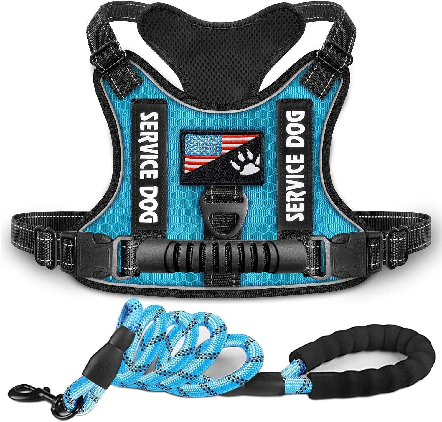 KFX-7382845 Reflective Night Vision Pet Harness with Shock Absorption and Traction Chest Strap