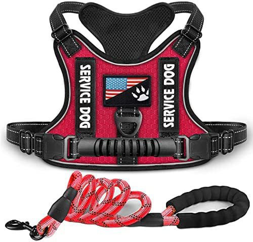 KFX-7382845 Reflective Night Vision Pet Harness with Shock Absorption and Traction Chest Strap